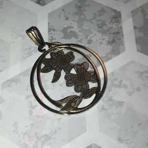 floral necklace charm